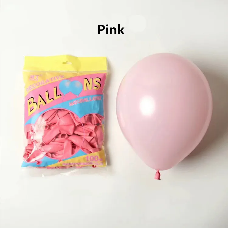 pink 100 шт. 10 дюймов латексные шарики для свадебного украшения детского дня рождения ребенка счастливым День рождения декор свадебный душ шар розового и синего цвета - Цвет: pink