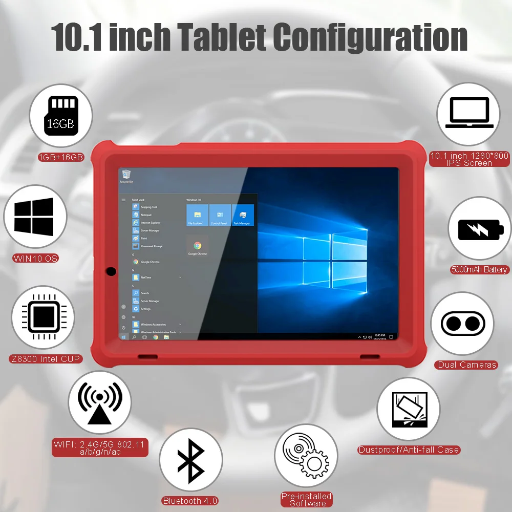 Ucandas VDM OBD2 сканер полная система 10 1 дюймов 1280*800 wifi планшет Сканер Поддержка 23
