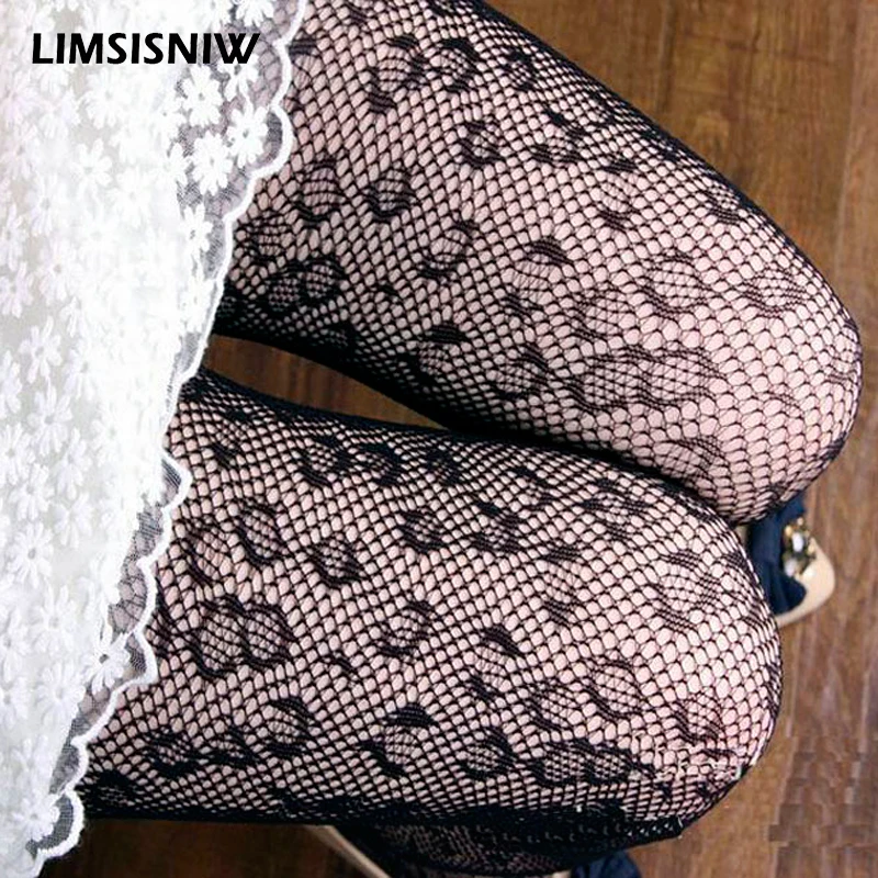 LIMSISNIW/Модные женские сетчатые черные колготки с леопардовым узором тонкие