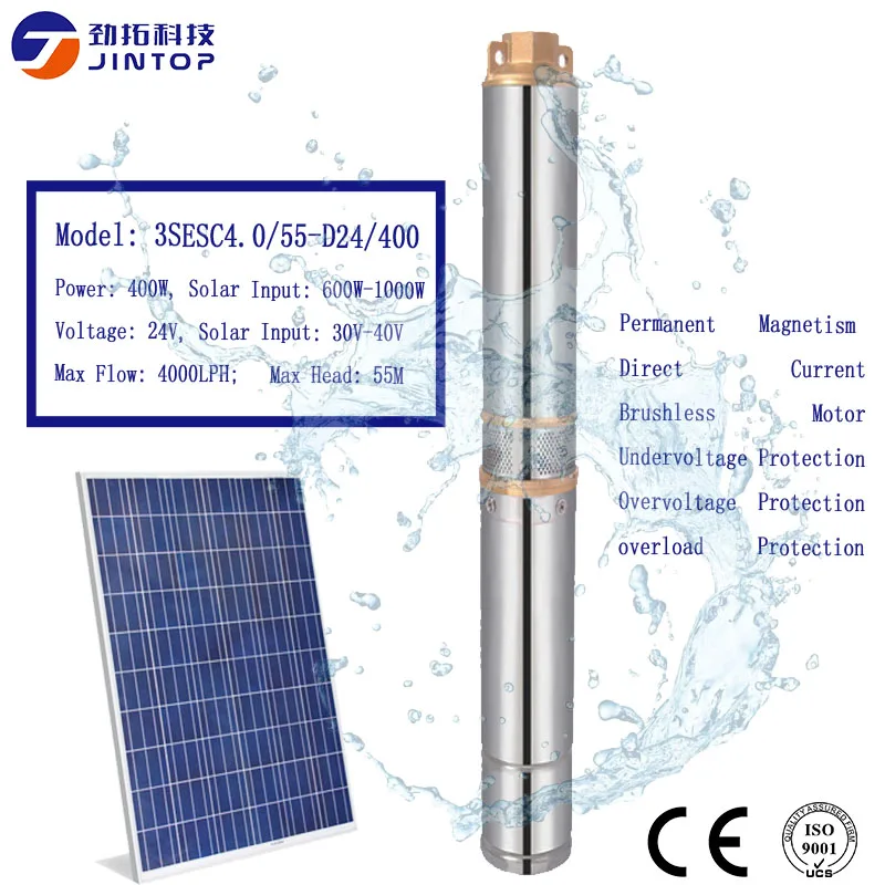 (Модель (3SESC4. 0/55 D24/400) JINTOP винтовой насос solar Бесплатная доставка Макс поток 2300LPH DC48v
