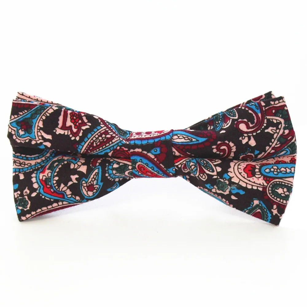 RBOCOTT цветочный галстук бабочка хлопок синий мужской модный желтый и фиолетовый