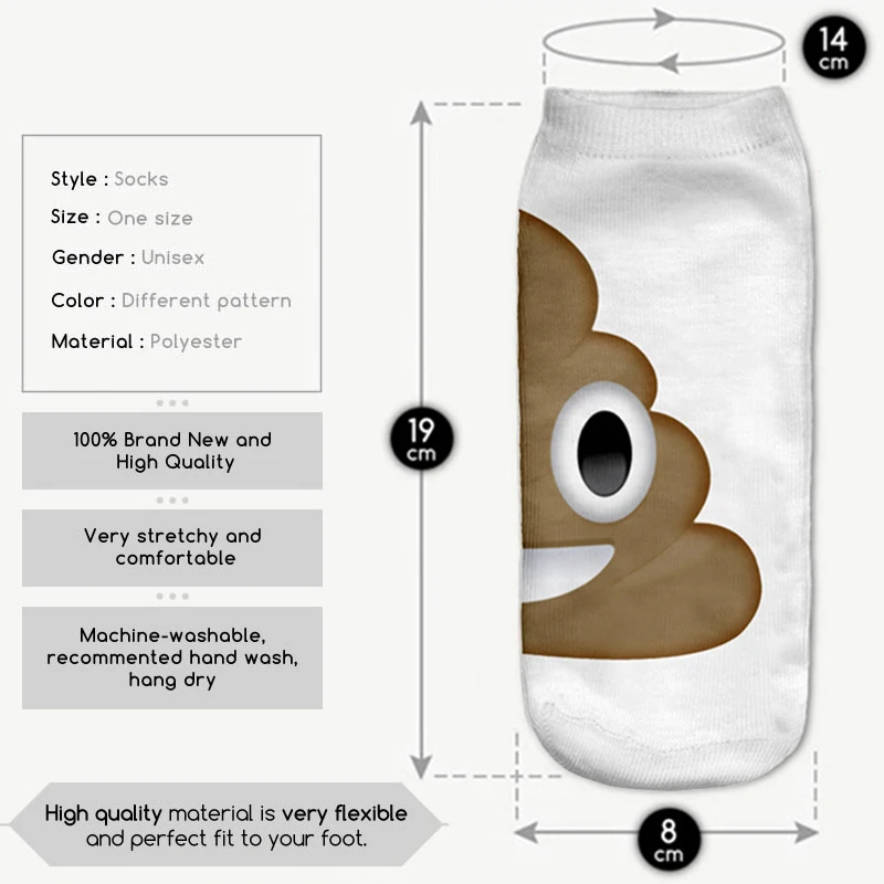 

New Arrival Funny Comfortable Socks 7 Pattern Low Ankle Creative Unisex Socks Polyester Material