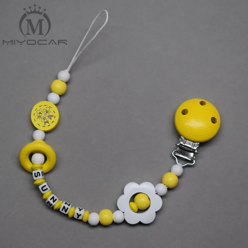 MIYOCAR персонализированные любое имя красные деревянные бусины с цветами