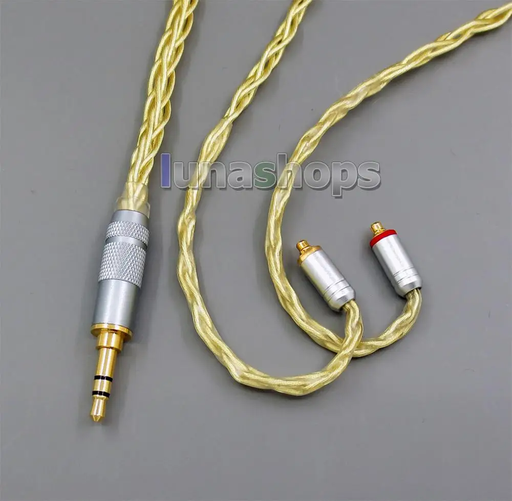 3.5mm gold LN005965 8 ядер очень мягкий 7N OCC чистого серебра+ Позолоченные наушники кабель для Shure se535 se846 se425 se215 MMCX - Цвет: 3.5mm gold