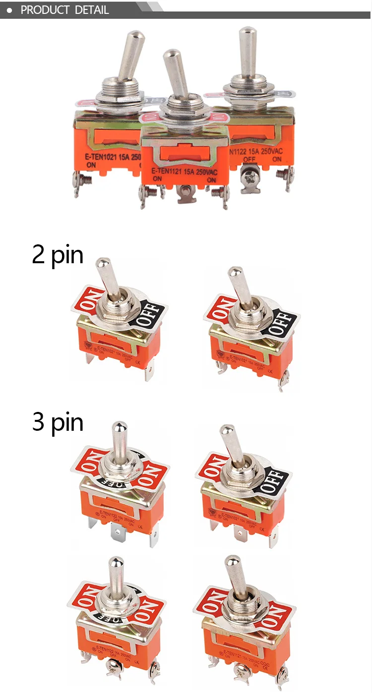 15A 250V ВКЛ.-ВЫКЛ. Вкл.-ВЫКЛ.-ВКЛ. SPST SPDT DPDT рокер питания тумблер Водонепроницаемый Колпачок