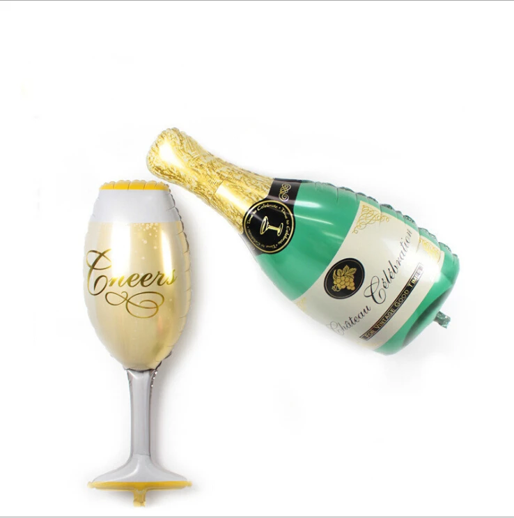 Мини бутылка шампанского фольгированные воздушные шары Свадебные украшения для