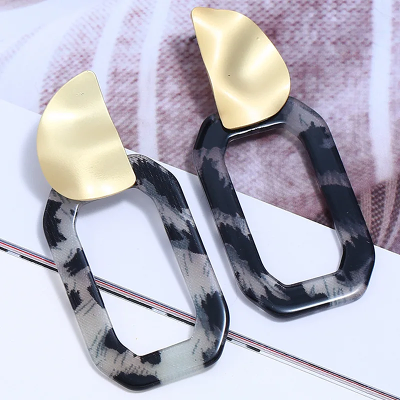 Европа и Америка простые квадратные женские серьги темперамент ювелирные