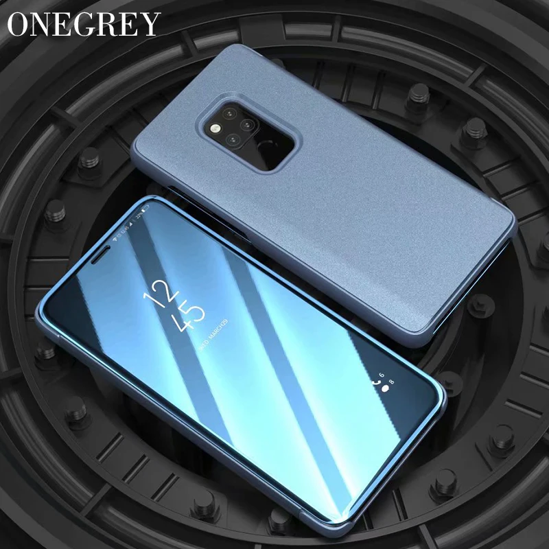 Чехол Mate 20 Pro для Huawei роскошная откидная подставка кожа прозрачное зеркало обзора