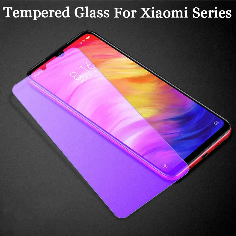 9H закаленное стекло с защитой от отпечатков пальцев для Xiaomi Redmi Note 7 6 5 Pro