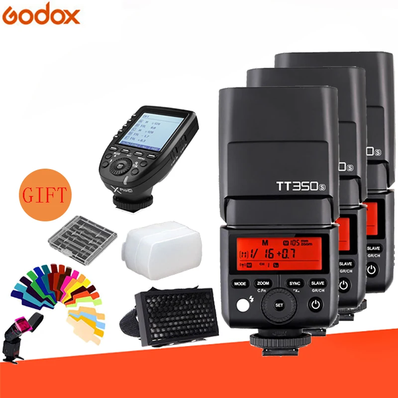 GODOX 3 * Mini TT350 TTL HSS Max 1/8000s 2 4G Беспроводная система X Flash с Xpro передатчиком и