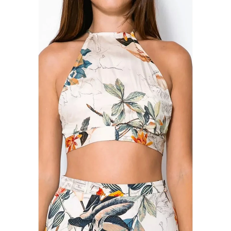 Newest Summer Women Dress 2 Pcs Set Crop Tops Bodycon+Long Maxi Skirt Party Floral Print Beach Dresses Vestidos