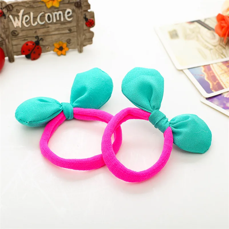 2pcs Rabbit Ears Hair Band Children Kids Accessories Scrunchies Elastic Bands for Women Girl Kid Rubber Rope | Детская одежда и