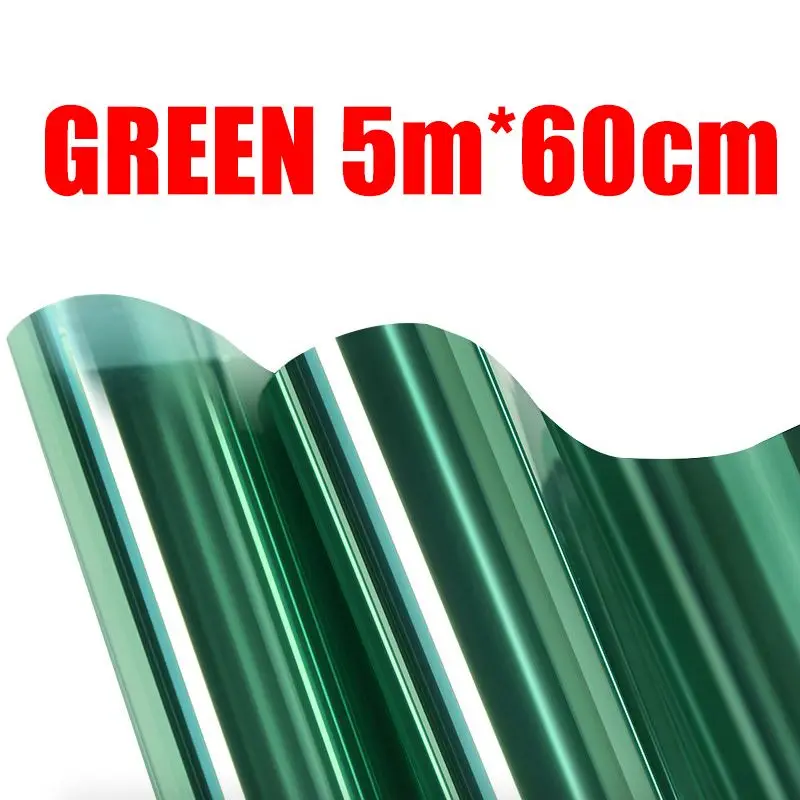 5M x 60cm Green 15% VLT 500 см/300 см/100 см x 60 см оконная пленка односторонняя Зеркальная Наклейка УФ отторжение Privacys оконная тонированная пленка для автомобиля домашнего стекла - Цвет: 5M x 60cm Green