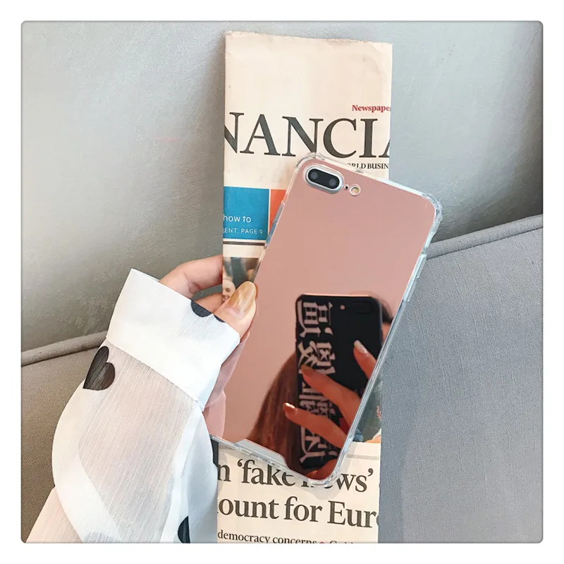Роскошный зеркальный чехол с покрытием для iPhone XS Max X 10 XR 7 8 7Plus 8Plus 6 S Plus