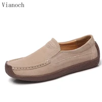 fashion new shoes women spring summer flats soft shoe leather loafers slip on lady big size 41 42 wo18081160