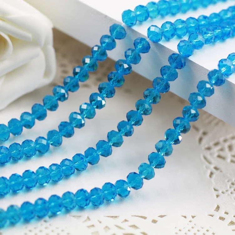 5040 AAA высокое качество кристально чистый AB Цвет свободный кристалл стекло Rondelle beads. 2 мм 3 мм 4 мм, 6 мм, 8 мм 10 мм, 12 мм - Цвет: Aquamarine