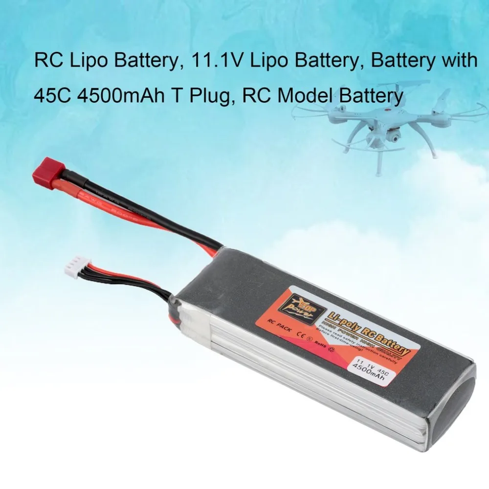 ZOP power 11 1 V 4500mAh 45C 3S 1P Lipo батарея T Plug перезаряжаемая для радиоуправляемого