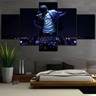Настенная художественная Модульная картина для спальни, холст, HD печать, 5 шт., DJ музыкальная живопись, домашний декор, Djing машина и человек, рамка для плаката