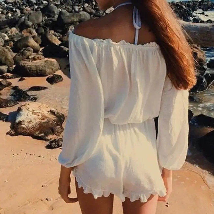 2017 новые модные женские пляжные повседневные сексуальные с открытыми плечами