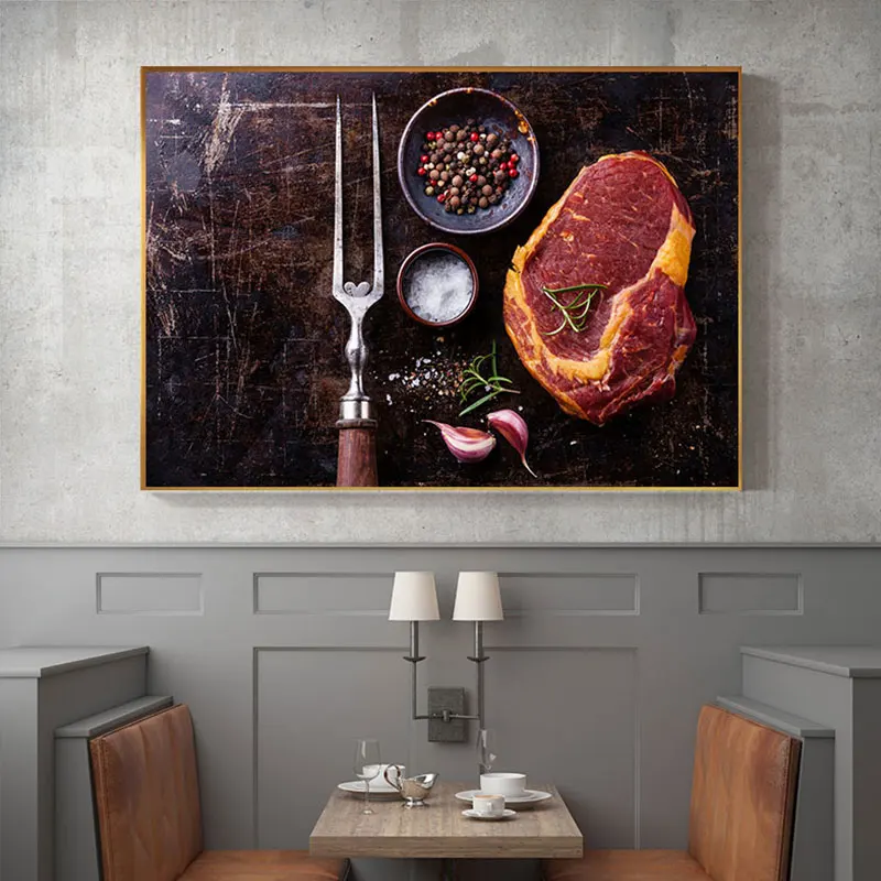 Настенный декор с изображением вкусного стейка Современная Картина на холсте