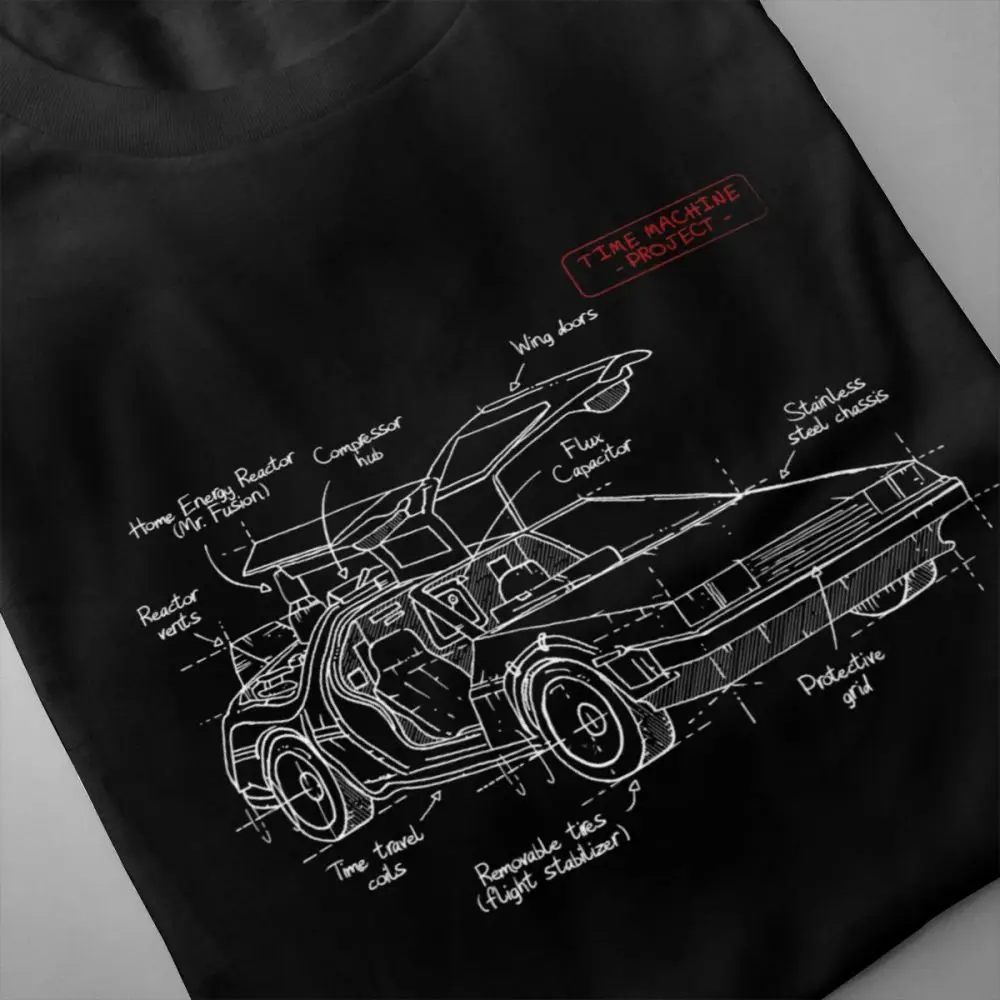 Summer For Man Delorean Plan Back To Future Time Machine T-shirt O-neck Top T Shirt Comfortable Cotton | Мужская одежда