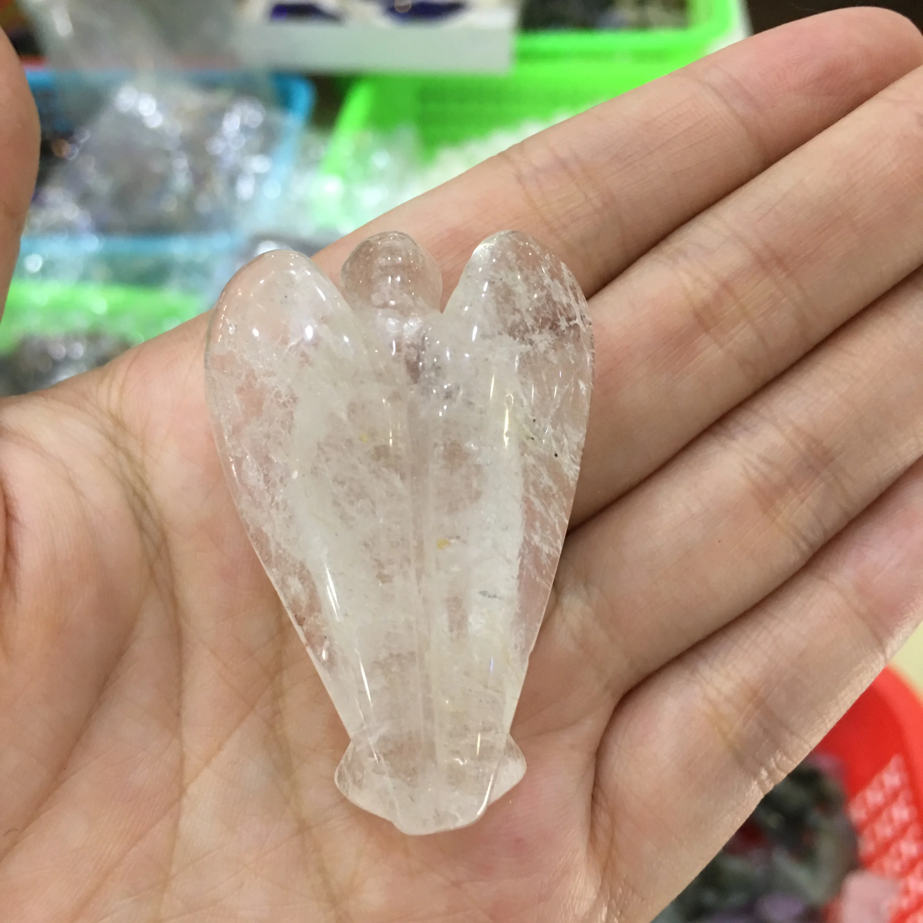 Angel Shape white Crystal Stone Healing Reiki Energy Gemstone Pendant Craft Gift | Дом и сад
