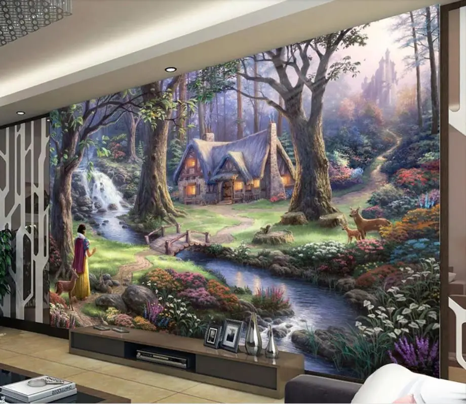 

Custom Wallpaper 3D Stereoscopic Landscape painting wallpapers for living room bedroom walls TV backdrop brick wallpaper 3d