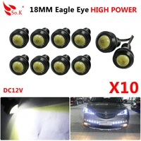 10pcs 18mm eagle eye led high power drl daytime running lights car auto work lights waterproof backup turn signal parking lamp