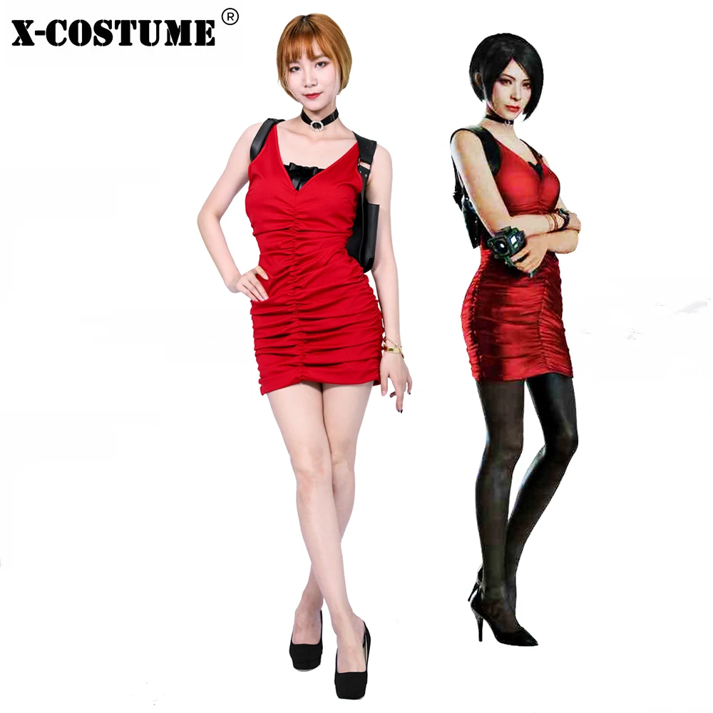 Костюм XCOSER BioHazard RE2 Ada Wong красный хлопковый маскарадный костюм 2019 подарок на