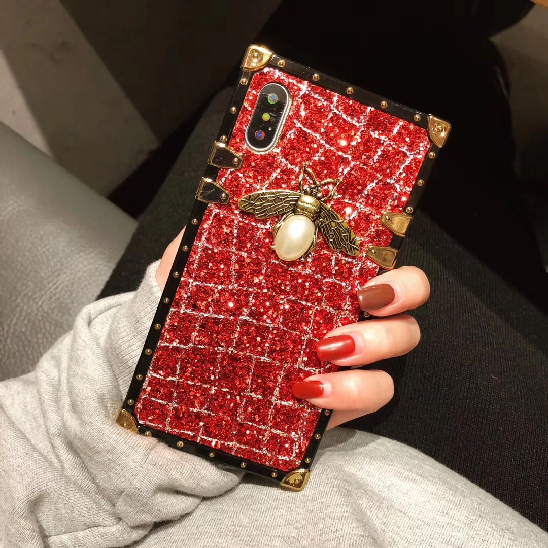 Роскошный бренд bee diamond Блестящий блестящий чехол для телефона iPhone 6 6s 7 8 Plus X Xs Max Xr