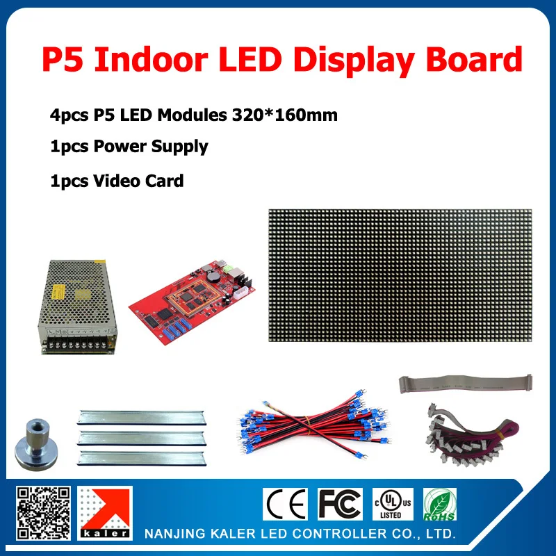 

High Resolution 4pcs Indoor P5 SMD Full Color Led Modules 16scan 64X32mm 5mm Pixel RGB Display Panel