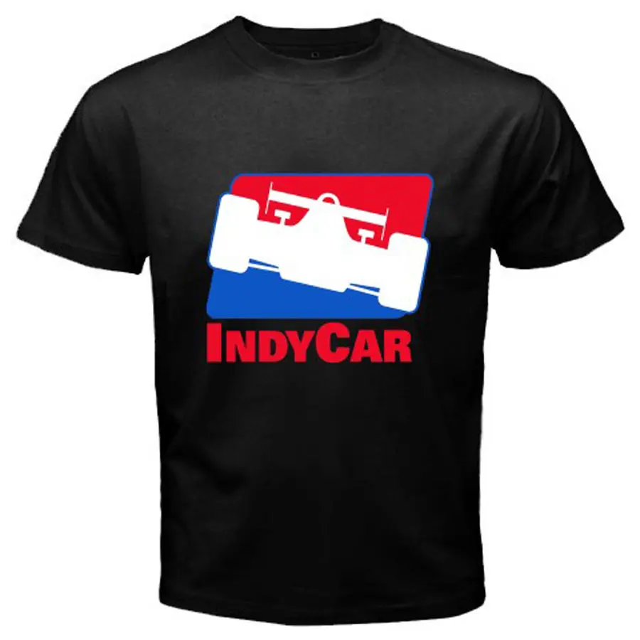 INDYCAR Indy Racing League Логотип Индианаполис для мужчин черный футболка Размеры S до 3XL