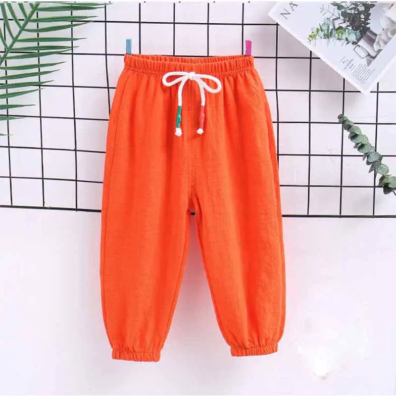 Штаны для маленьких мальчиков 2019 г. Летние однотонные повседневные хлопковые