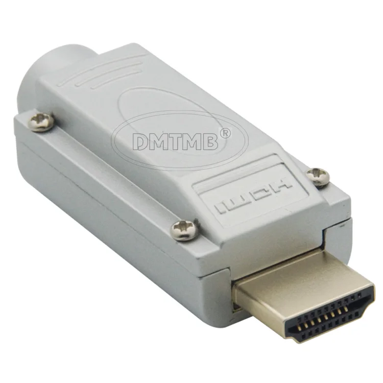 Штекерный разъем HDMI с винтовым соединением задней стороны и металлическим