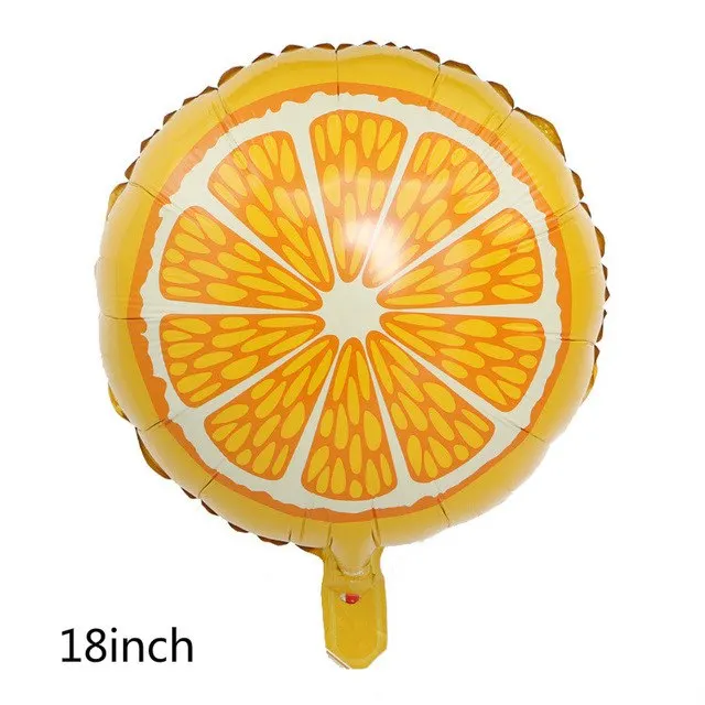 round orange 2 шт Гавайские Луау вечерние воздушные шары летние фруктовые круглые воздушные шары из фольги ананас Пальма первый день рождения Декор Детская игрушка подарок - Цвет: round orange
