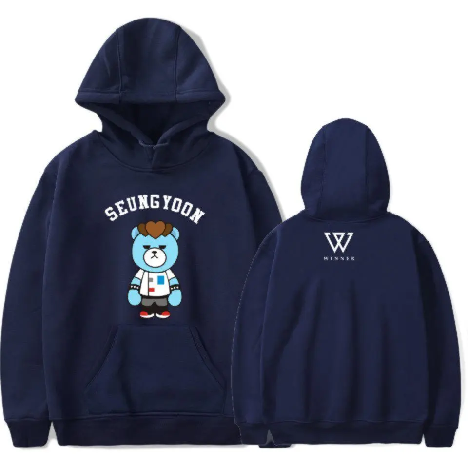 Two Step WINNER Hoodie Print SEUNG YOON JIN WOO TAEHYUN MINHO Fashion Sweatshirt With Hat | Мужская одежда