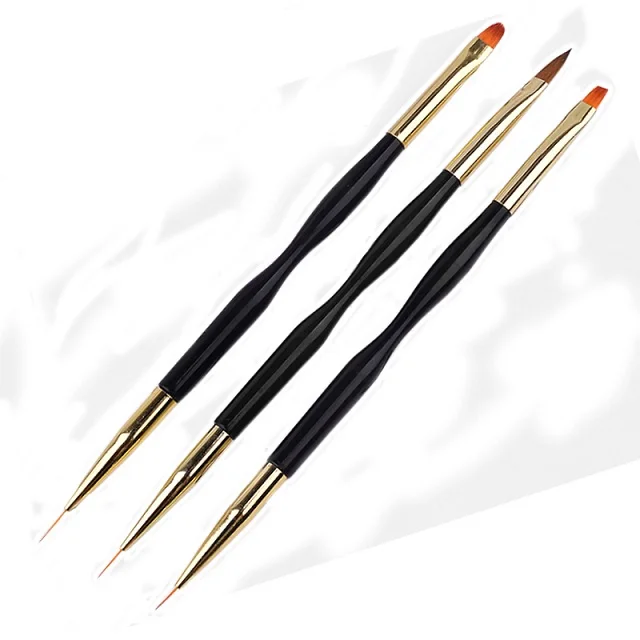 Pandahall 3pcs/lot Nail Art Brush 4 styles Acrylic Drawing Painting Nail Art Brush Set Holder Beauty Mannicure tool - Цвет: SGJ0277  Mixed 3pcs
