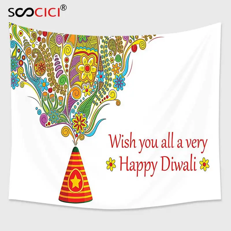 Настенный Гобелен Cutom декор Diwali индийский Праздничный Рождественский конус со