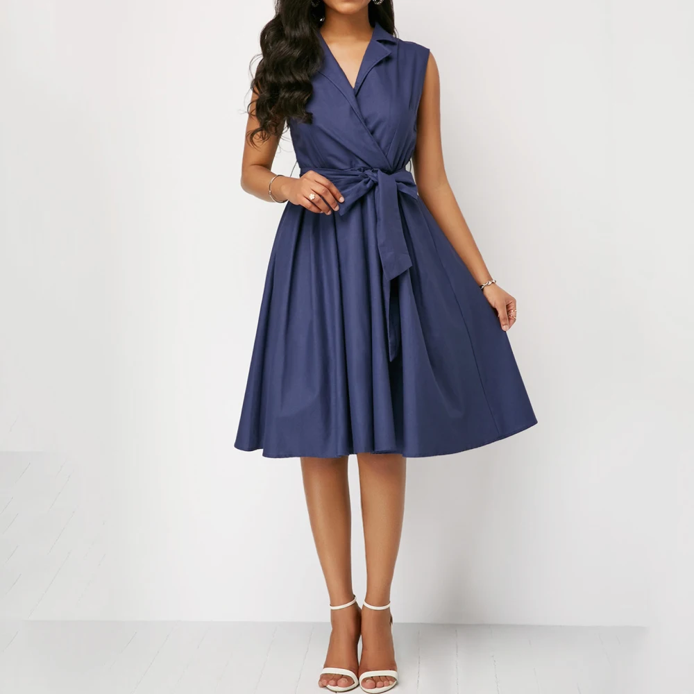 Женское облегающее платье с поясом и V-образным вырезом | Женская одежда