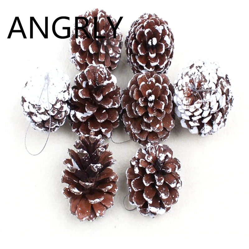 Оптовая продажа 6 шт./лот разноцветная Рождественская елка украшение Pinecone