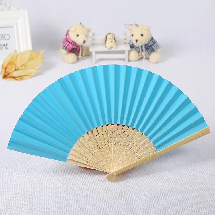 paper fan06 Бамбуковые Висячие веера, свадебные китайские японские веера для детей, китайские антикварные складные веера, подарок, основной винтажный веер bambu waaiers - Цвет: paper fan06