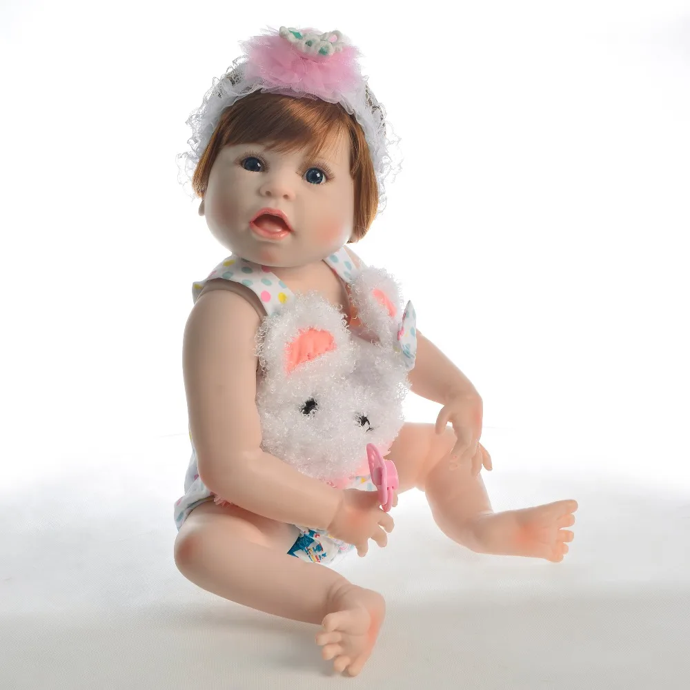 Стильные куклы Reborn силиконовые для всего тела девочек настоящие к жизни 23 дюйма