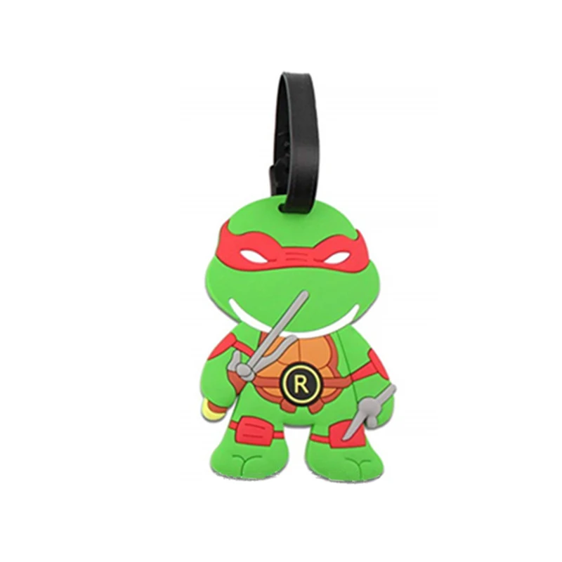 TMNT бирка для чемодана мультфильм ID адрес Держатель Силиконовый багажный ярлык переносная бирка аксессуары для путешествий