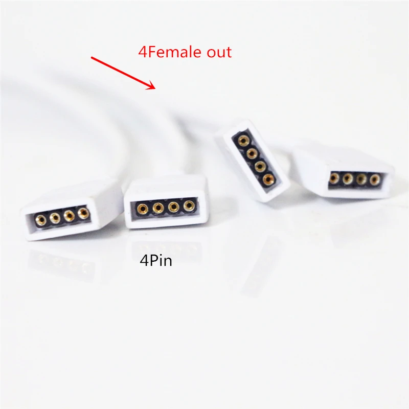 Светодиодный Удлинительный разъем 4 pin RGB 1 2/3/4 гнездо к гнезду контактный сплиттер