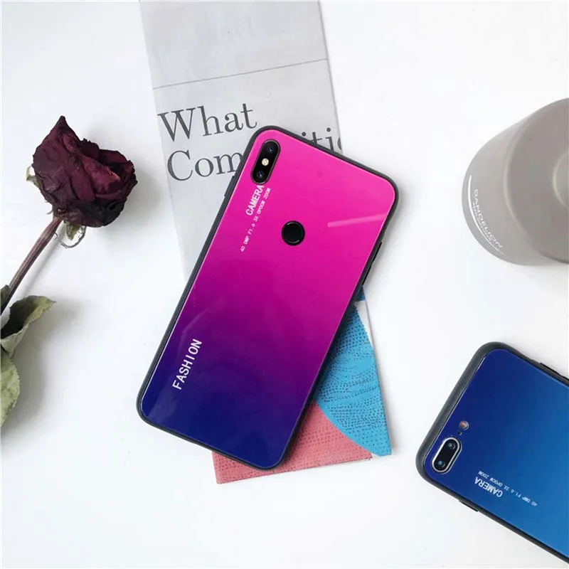 Градиентный чехол из закаленного стекла для Xiaomi Mi 8 se 8se Mi8 ультра тонкий мягкий с