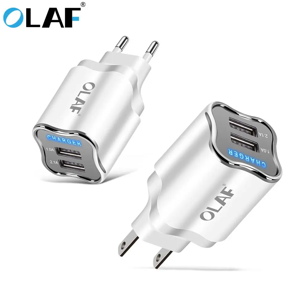 EU/US Plug USB Charger 5V 2.1A Wall Adapter Mobile Phone Charger For Samsung S9 S10 Xiaomi Tablet Portable usb phone charging