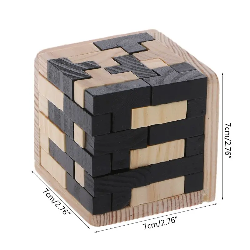 

Children 3D Wooden Tetris Shape Puzzle Toy Brain Teaser Geometric T Shape Matching Jigsaw Kids Early Educational Toys Gifts