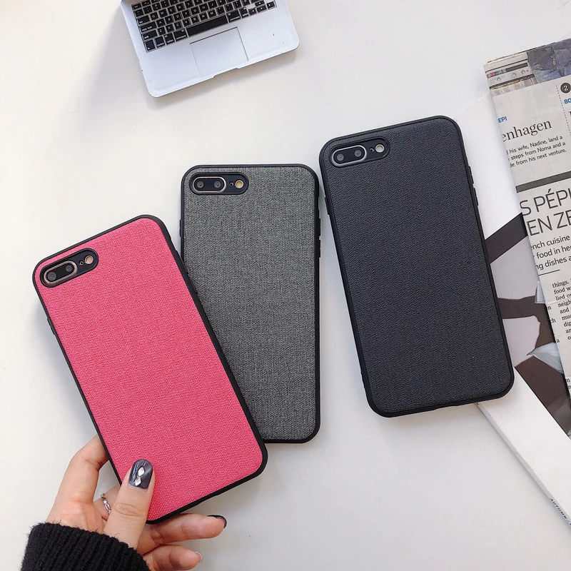 Тканевый чехол с текстурой для iPhone 7 X XS Max мягкий простой 8 plus 6 6S XR задняя крышка |
