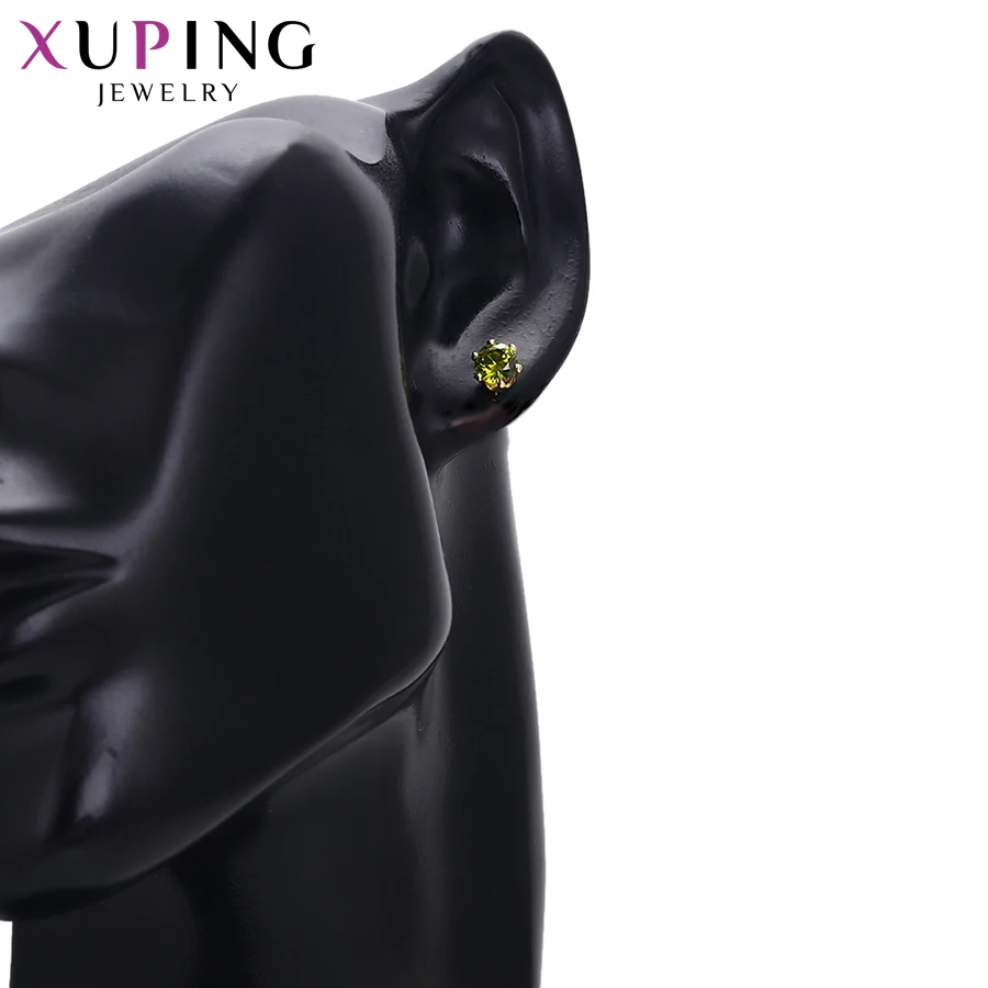 Xuping простые элегантные серьги гвоздики с синтетическим фианитом ювелирные