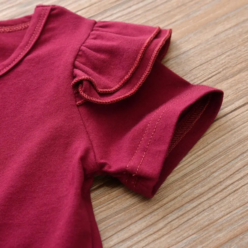 Комплект одежды для малыша комплект новорожденных девочек Милая футболка с